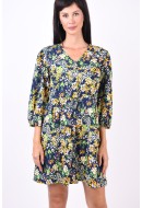 Rochie Pieces Pcpat V-Neck Navy Blazer/Yellow Flower